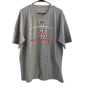 Under Armour Heatgear Mens XL Gray Heather Bulldogs Crewneck Shirt Graphic Tee